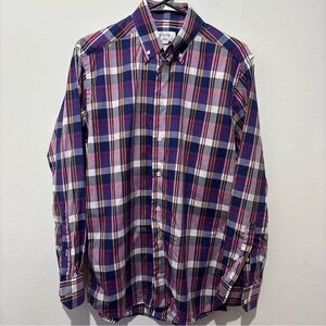 ETON Checkered Button Down Slim Size 15.5